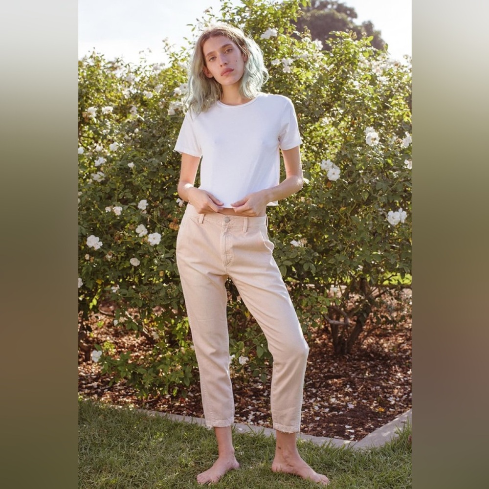 Amo Denim Slouch Trouser, Pale Pink (NWT). Size: 26.